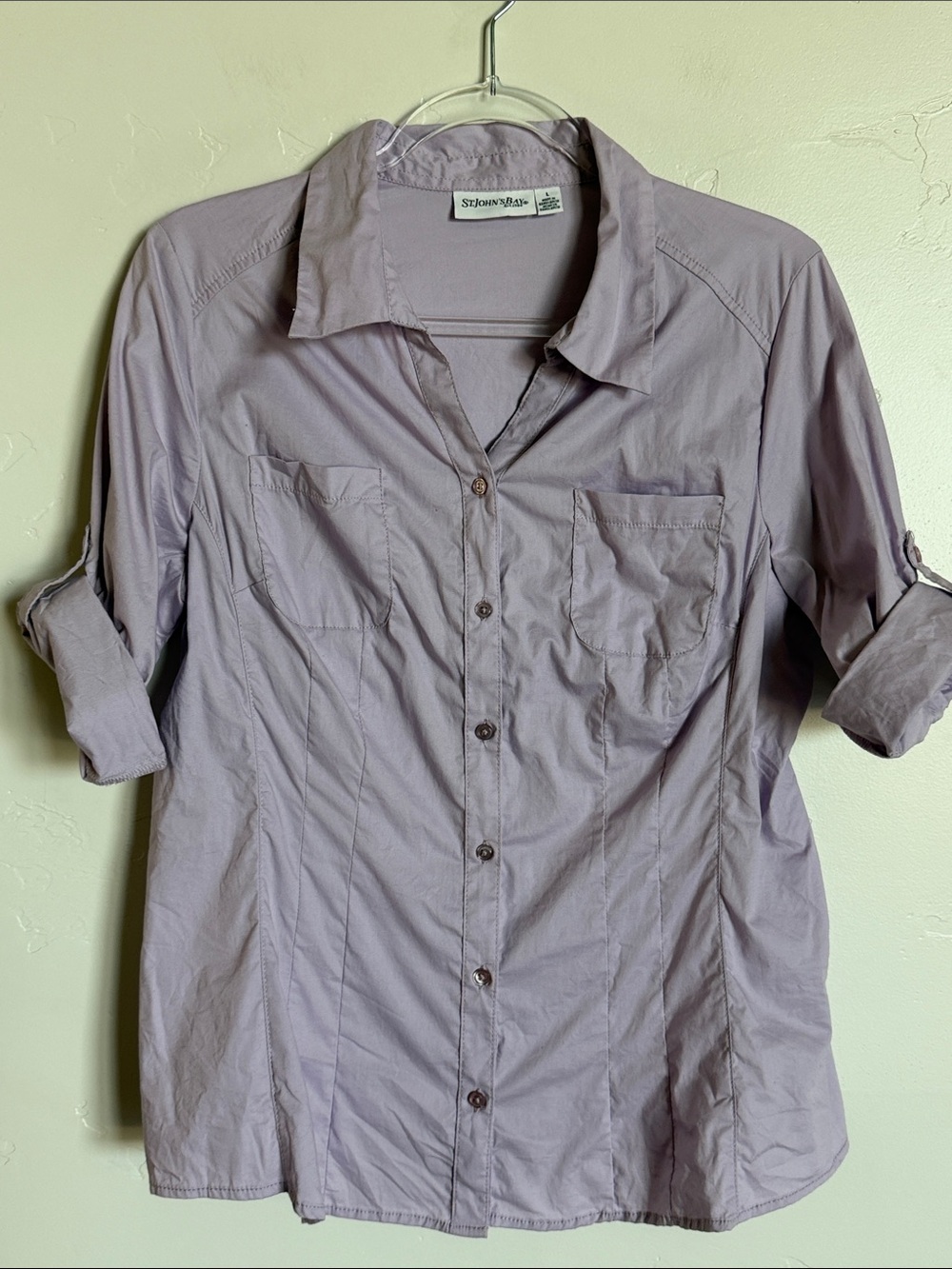 St. John's Bay Lavender Button-Down Women's Shirt